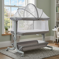 3-in-1 Portable Baby Bassinet Bedside Sleeper Light Grey