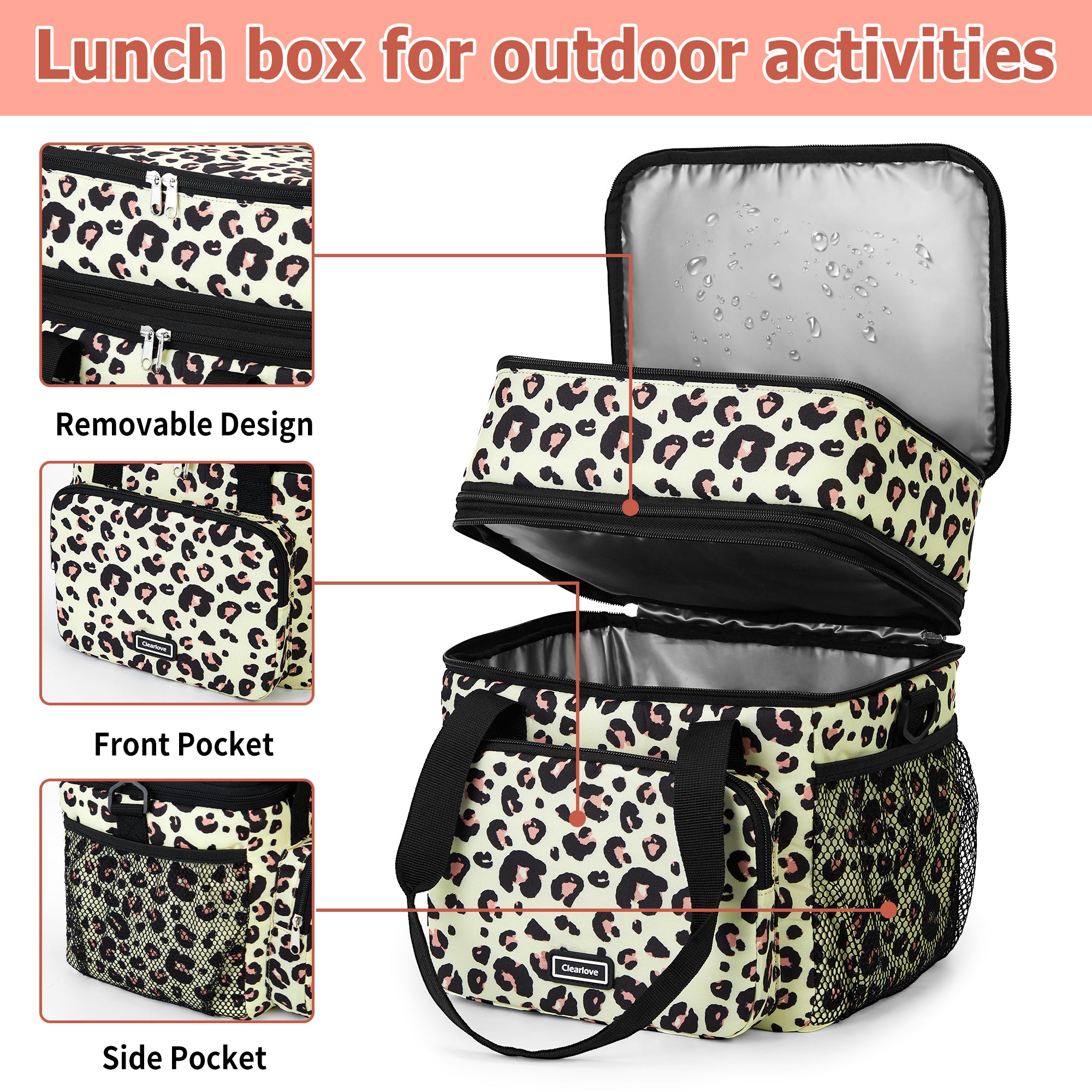 Insulated Lunch Box Large Capacity Cooler Bag Water-Resistant GainNo