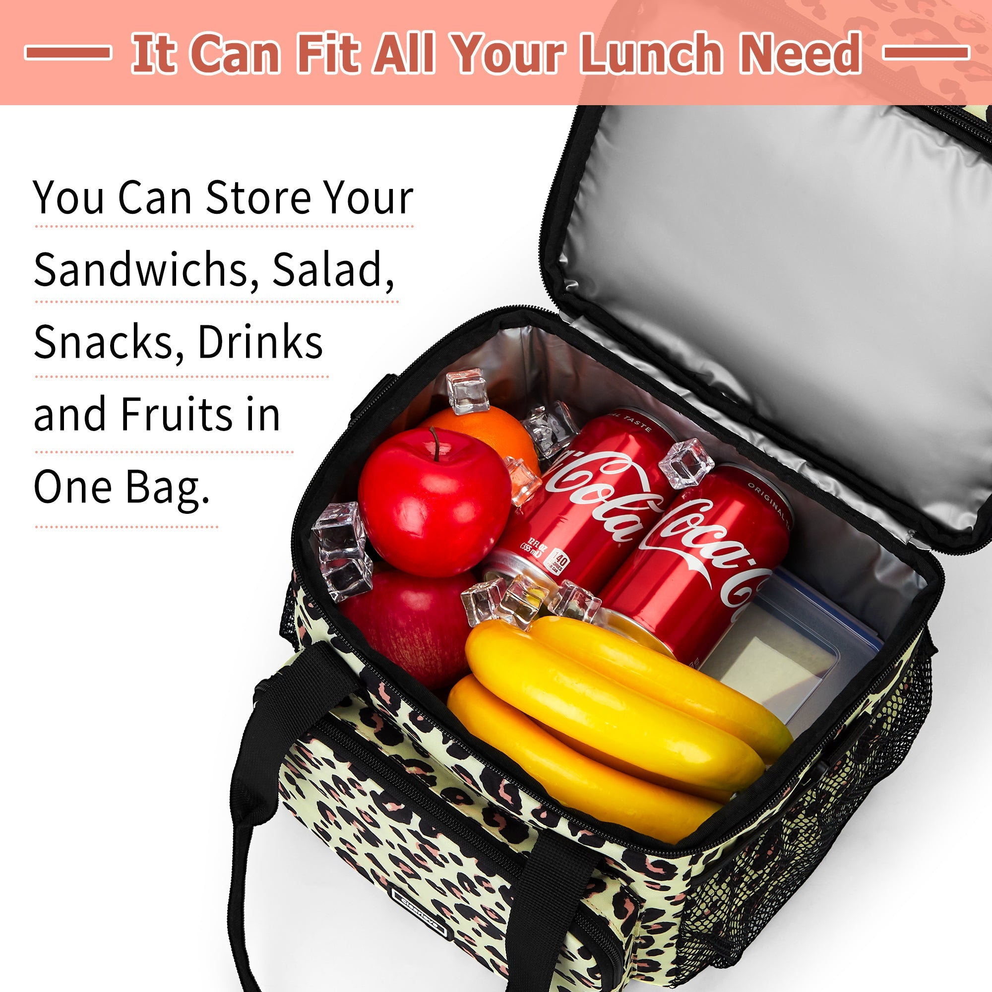 Insulated Lunch Box Large Capacity Cooler Bag Water-Resistant GainNo