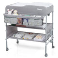 Baby Changing Table Portable Foldable Adjustable Height Organizer Grey GainNo