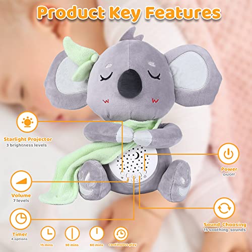 Baby Soother Portable Sound Machine with Projector and Night Light