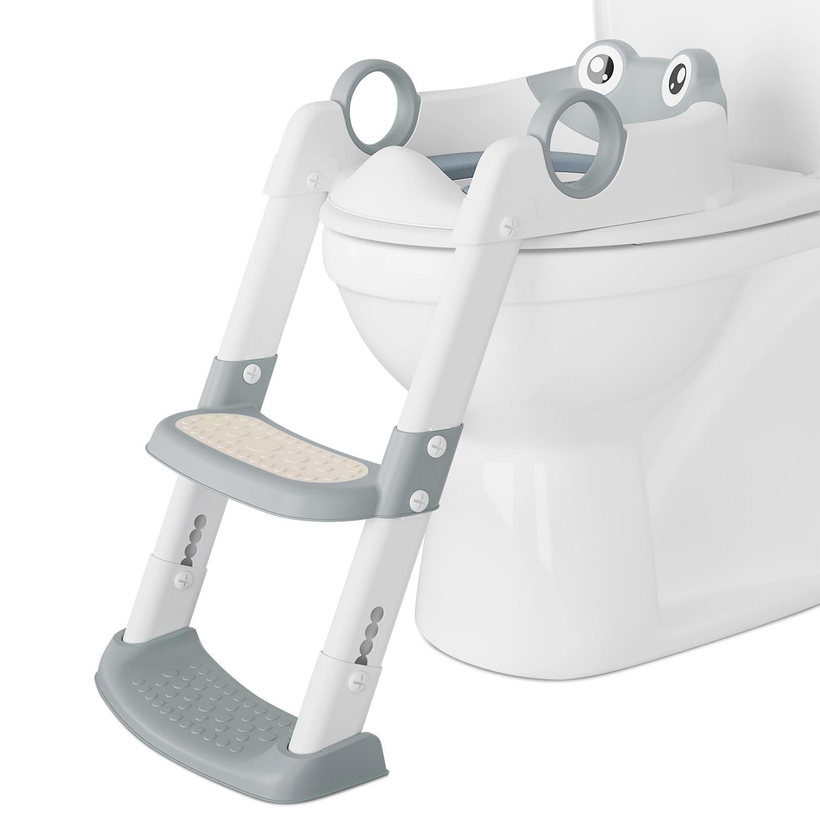 Potty Training Seat with Step Stool Ladder for Toddlers Gray
