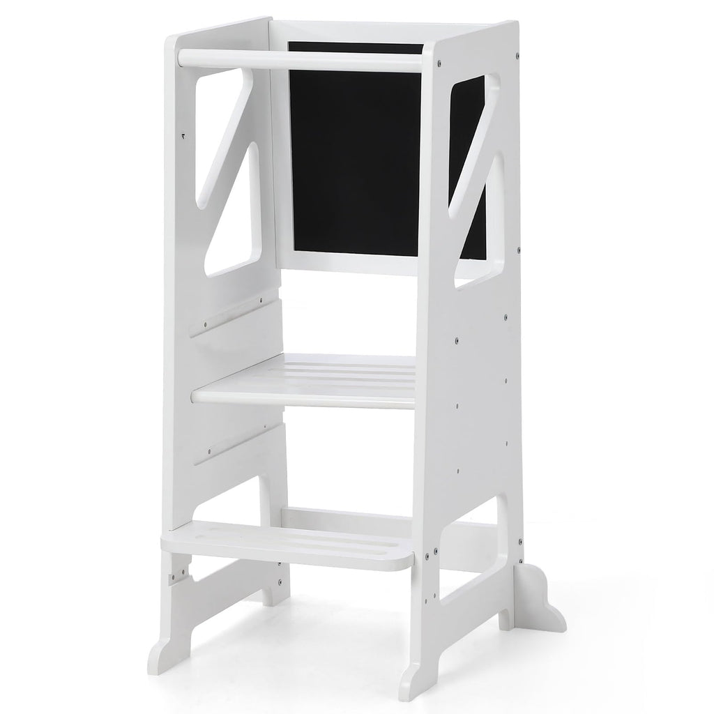 Kids Kitchen Step Stool with Chalkboard Birchwood Adjustable Height