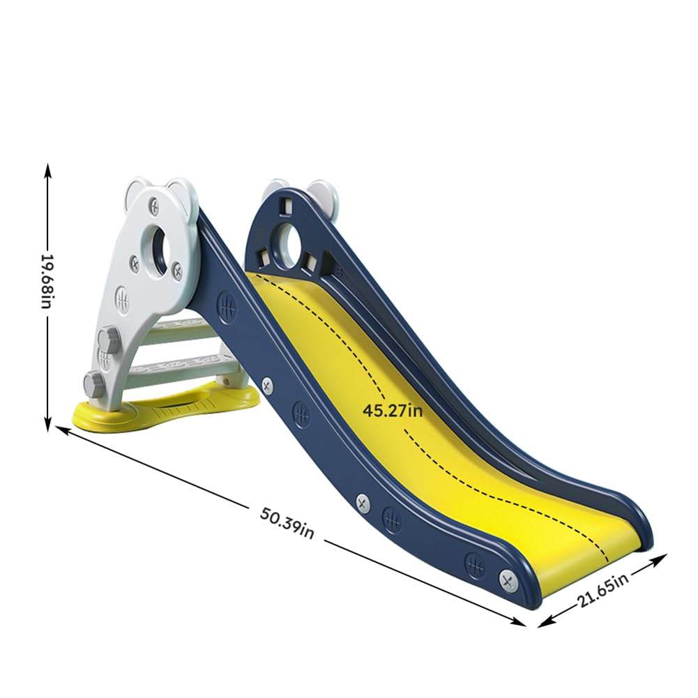 Toddler Indoor Outdoor Plastic Slide Climber for Ages 1-3 Navy GainNo