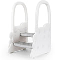2 Step Stool with Handles for Kids Grey