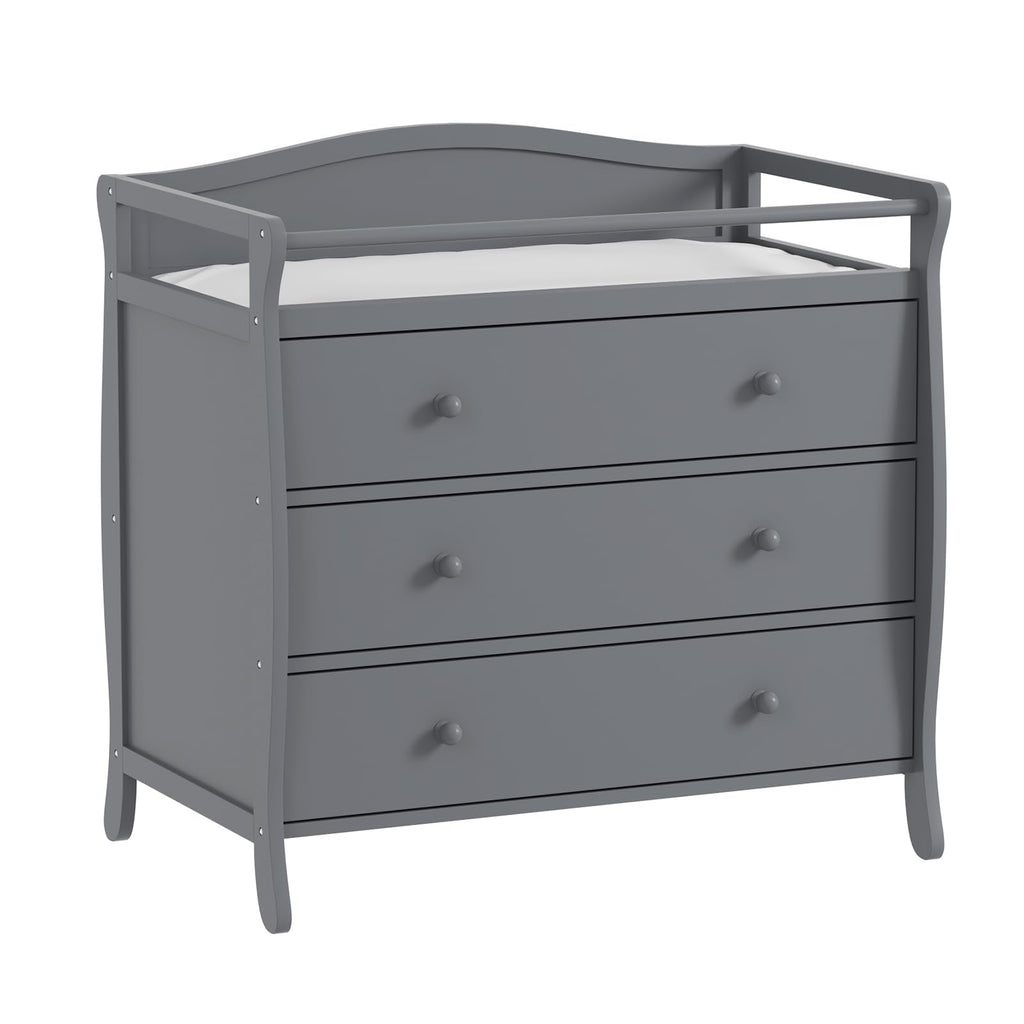 3-Drawer Changing Table with Safety Rails and Strap GainNo