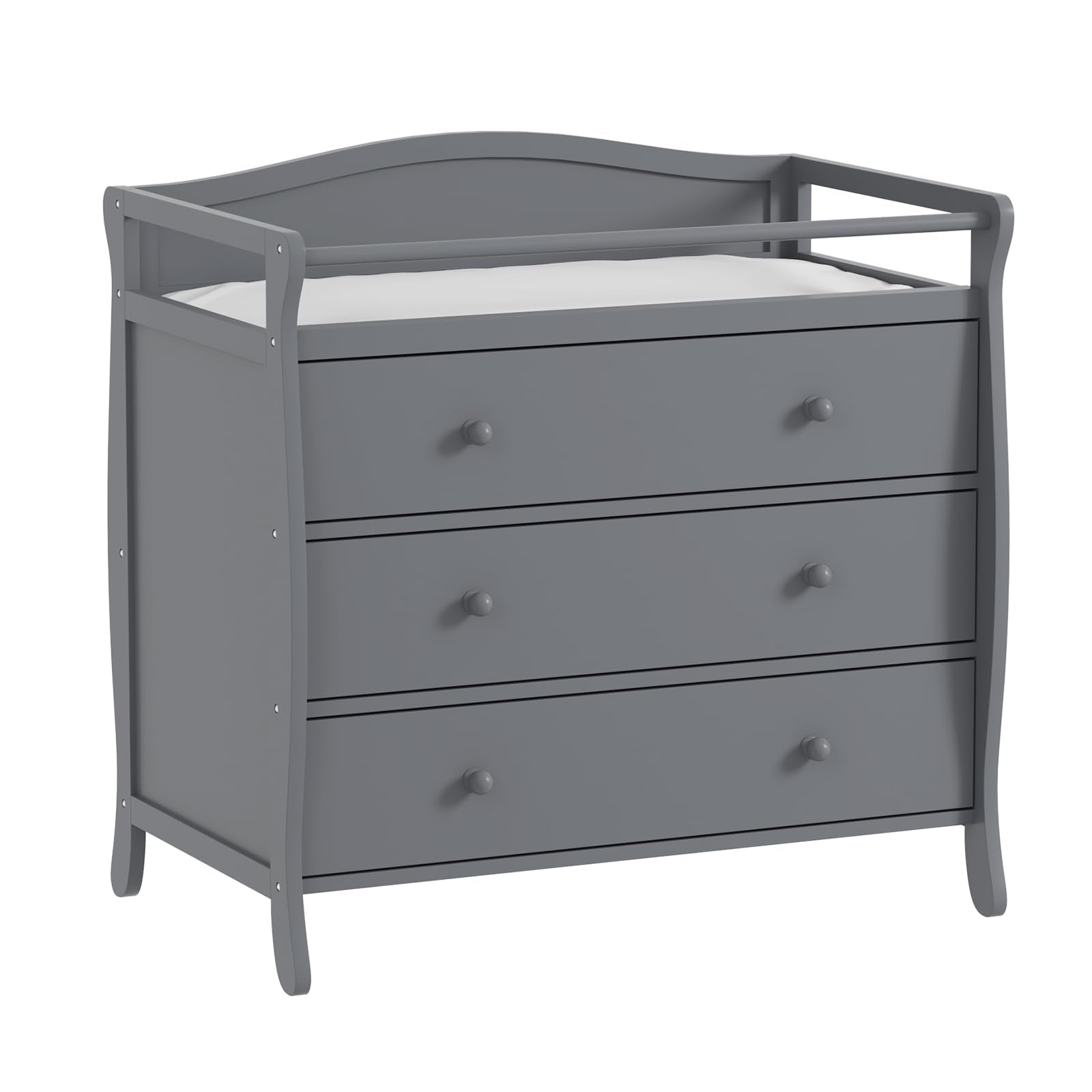 3-Drawer Changing Table with Safety Rails and Strap GainNo
