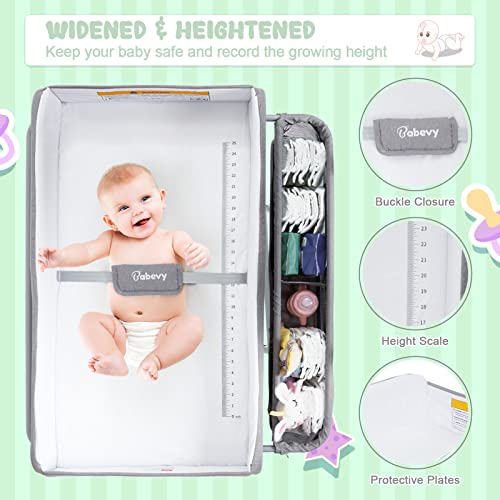 Baby Changing Table Portable Foldable Adjustable Height Organizer Grey GainNo