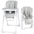 Baby High Chair Adjustable Height Aluminum Frame Easy Clean Foldable Grey GainNo