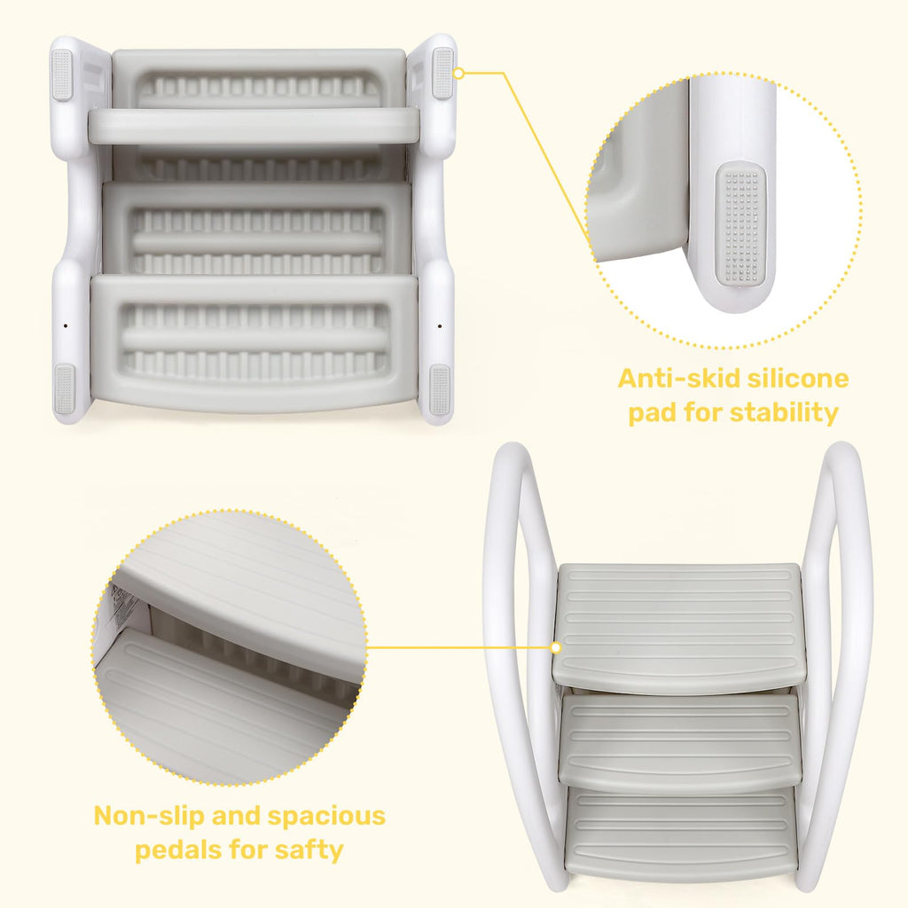 Toddler Step Stool with Handle Adjustable for Bathroom and Kitchen GainNo