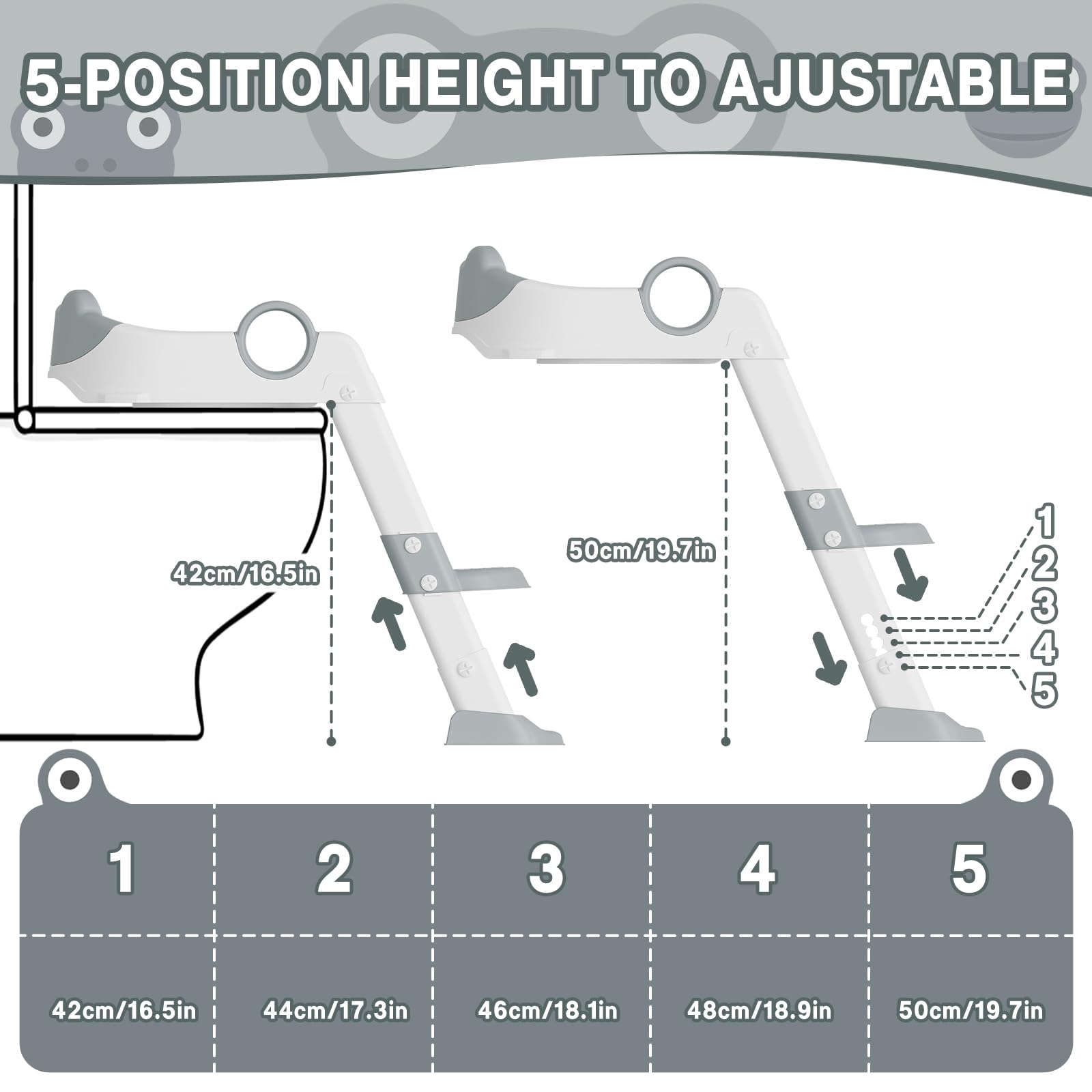 Potty Training Seat with Step Stool Ladder for Toddlers Gray