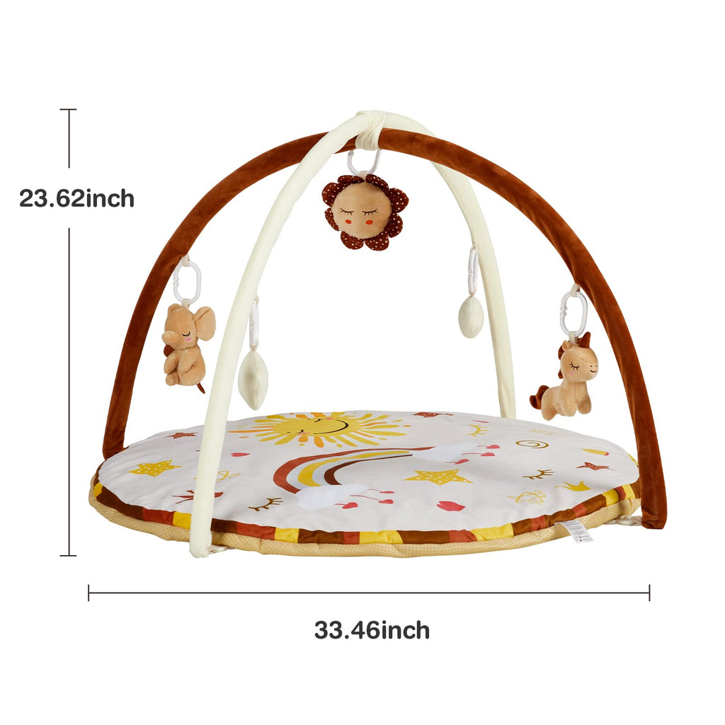 Baby Gym Play Mat with 9 Detachable Toys for Sensory Development GainNo