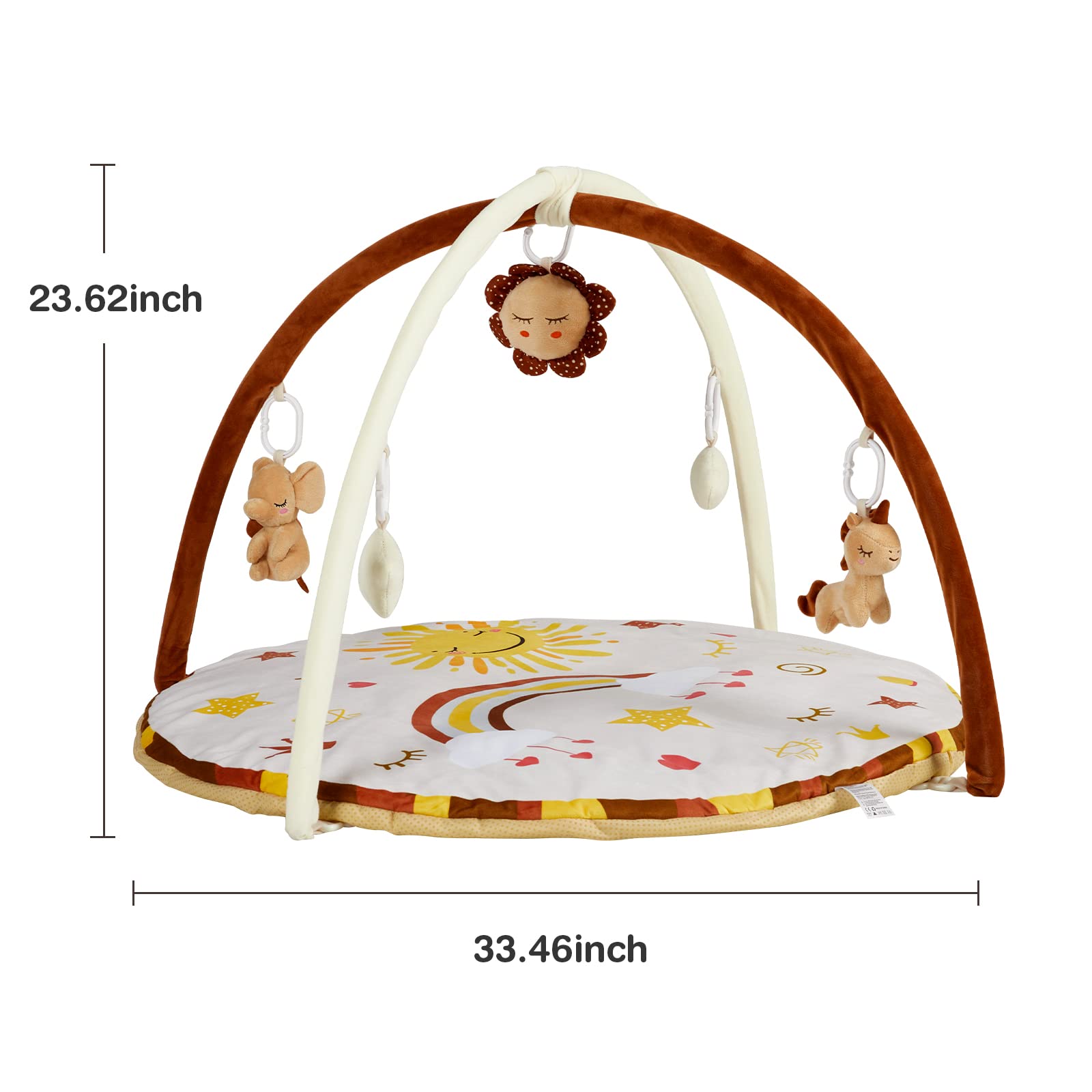 Baby Gym Play Mat with 9 Detachable Toys for Sensory Development GainNo