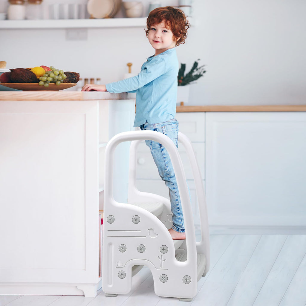Toddler Step Stool with Handle Adjustable for Bathroom and Kitchen GainNo