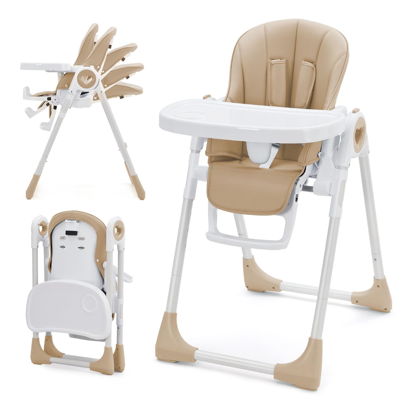 Baby High Chair with Adjustable Heights and Footrests GainNo
