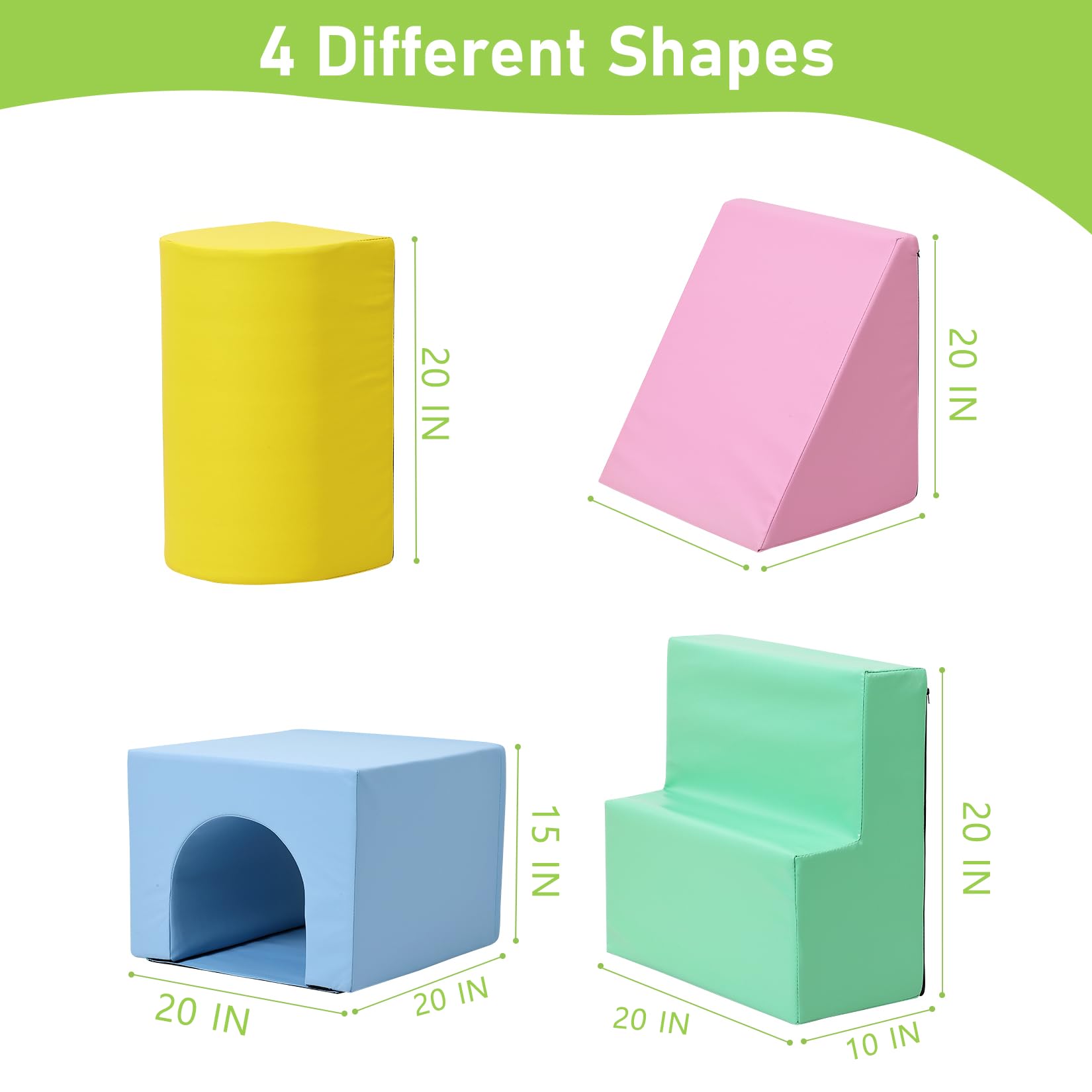 Foam Climbing Blocks for Toddlers and Preschoolers 4PCS GainNo