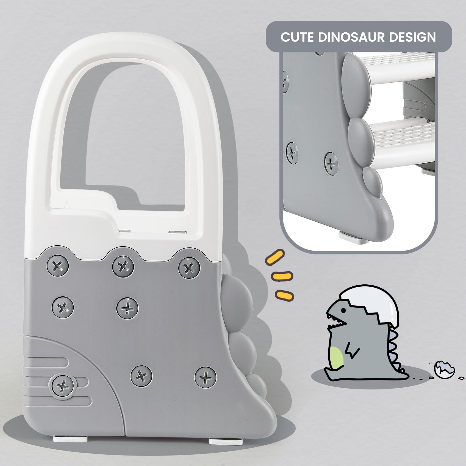 Toddler Step Stool for Bathroom Sink 2-Step Anti-Slip with Handrail