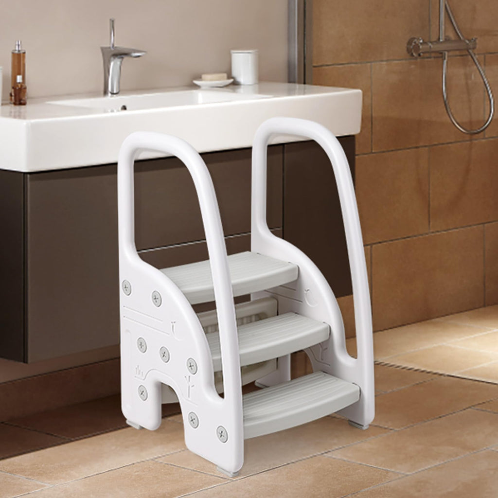 Toddler Step Stool with Handle Adjustable for Bathroom and Kitchen GainNo