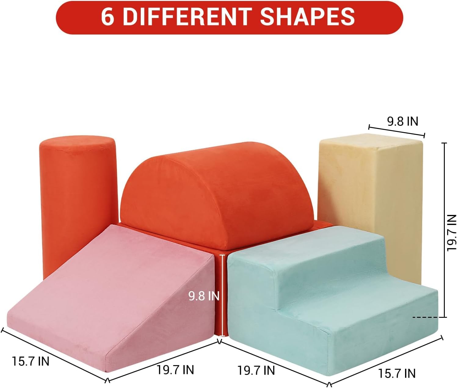 Toddler Foam Climbing Blocks Set 6PCS Indoor Active Playset GainNo