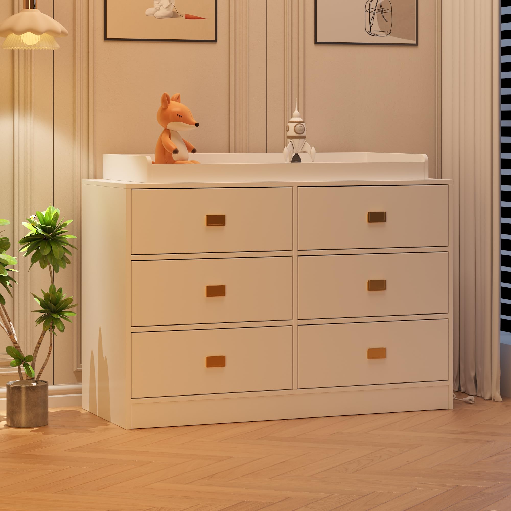 Baby Changing Table Dresser with Removable Top White