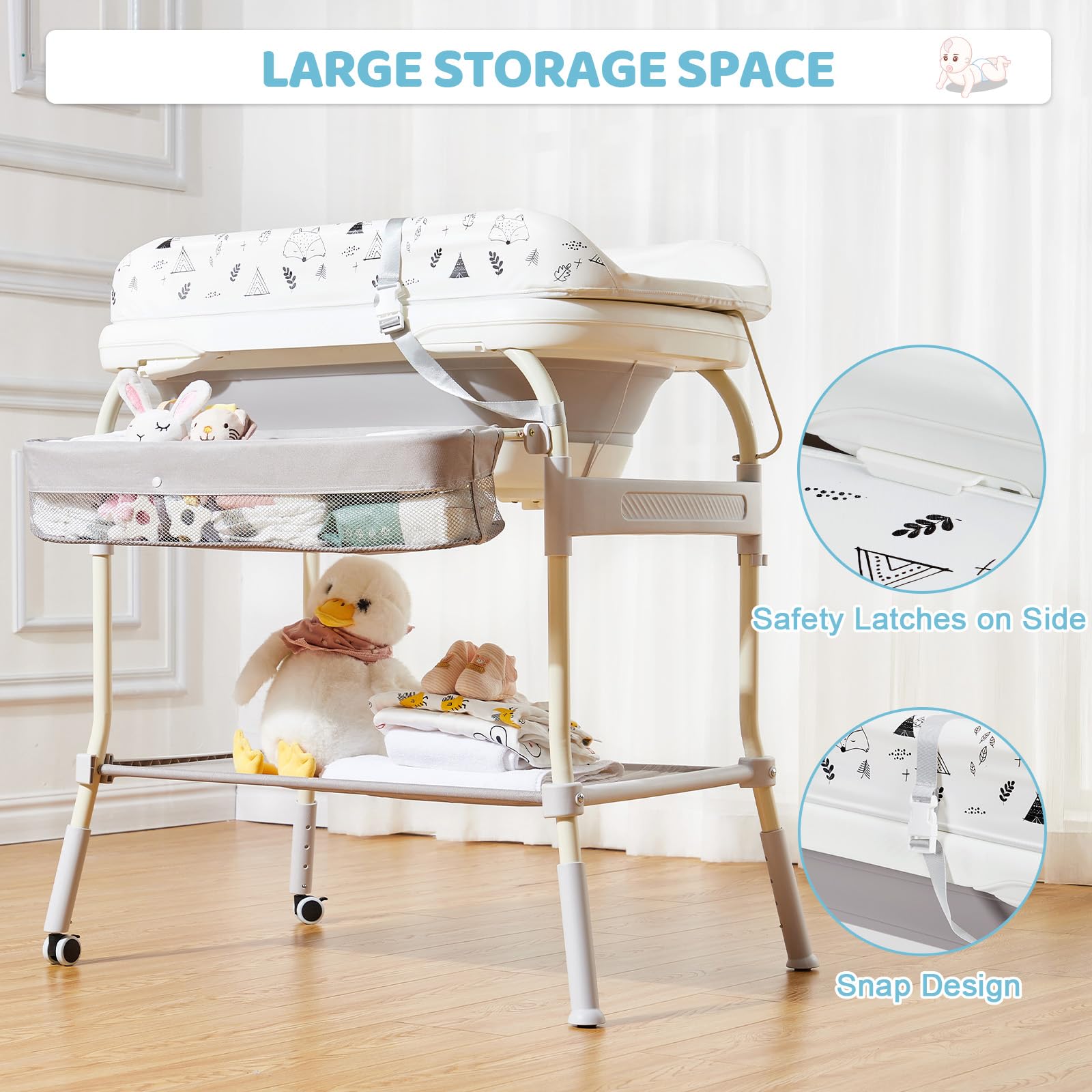 Baby Bathtub with Changing Table Gray GainNo