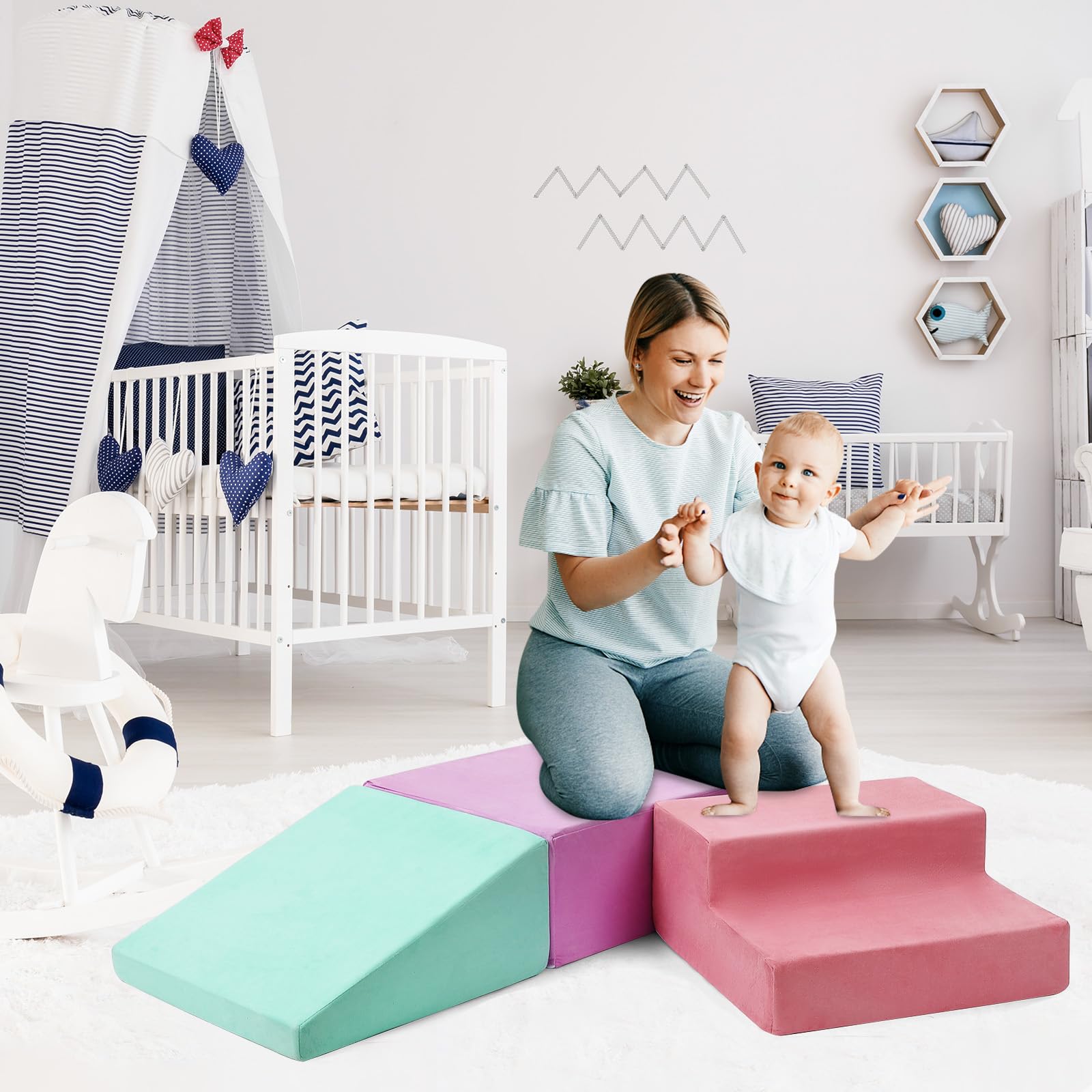 Foam Climbing Blocks Set 6PCS for Toddlers GainNo