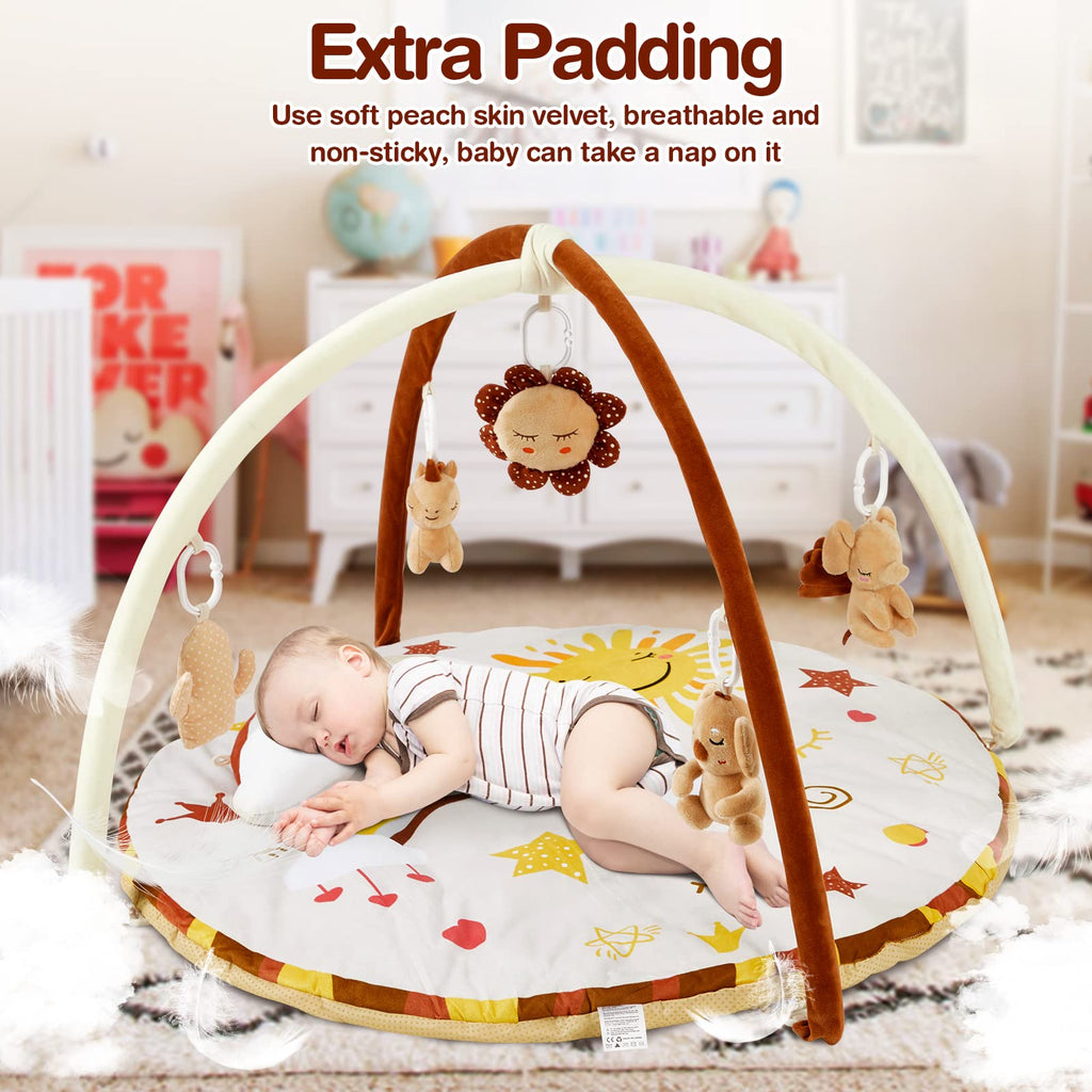 Baby Gym Play Mat with 9 Detachable Toys for Sensory Development GainNo