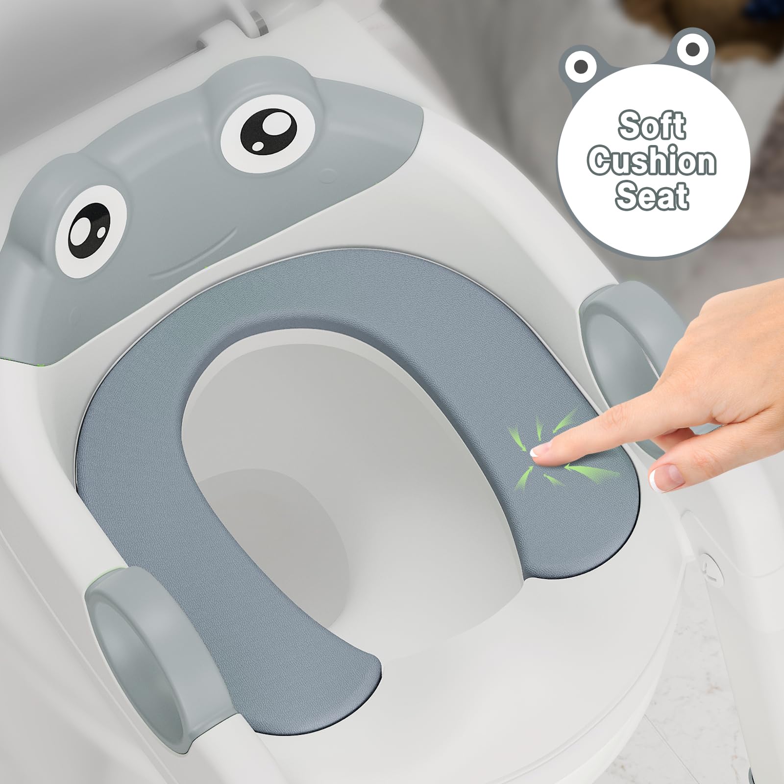 Potty Training Seat with Step Stool Ladder for Toddlers Gray