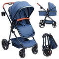 2-in-1 Convertible Baby Stroller with Bassinet Mode Blue GainNo