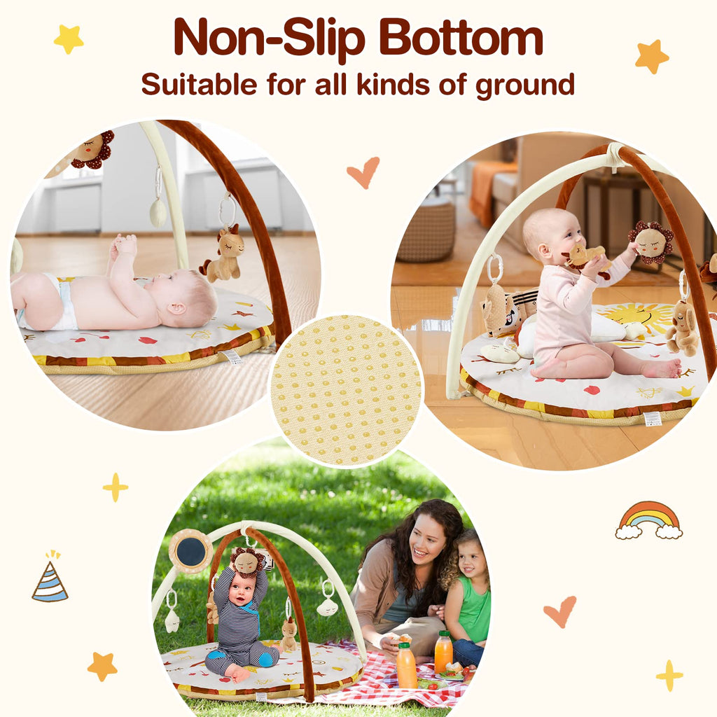 Baby Gym Play Mat with 9 Detachable Toys for Sensory Development GainNo