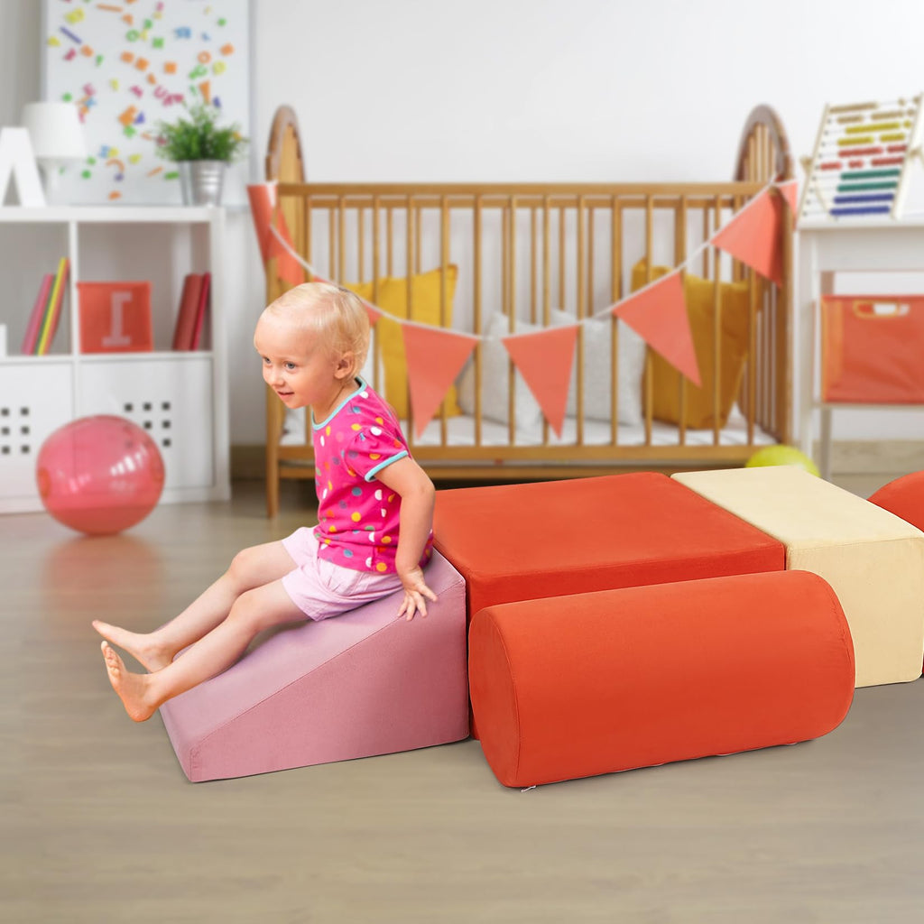 Toddler Foam Climbing Blocks Set 6PCS Indoor Active Playset GainNo