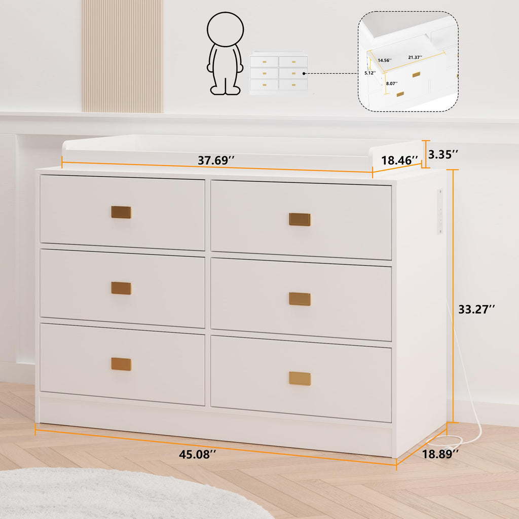 Baby Changing Table Dresser with Removable Top White