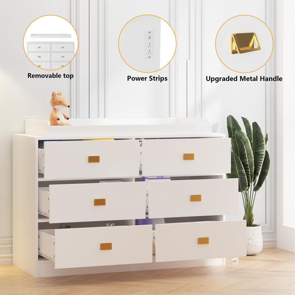 Baby Changing Table Dresser with Removable Top White
