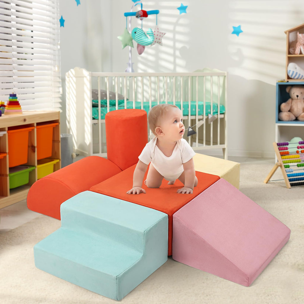 Toddler Foam Climbing Blocks Set 6PCS Indoor Active Playset GainNo