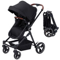 2 in 1 Baby Stroller Reversible Bassinet Pram Black GainNo