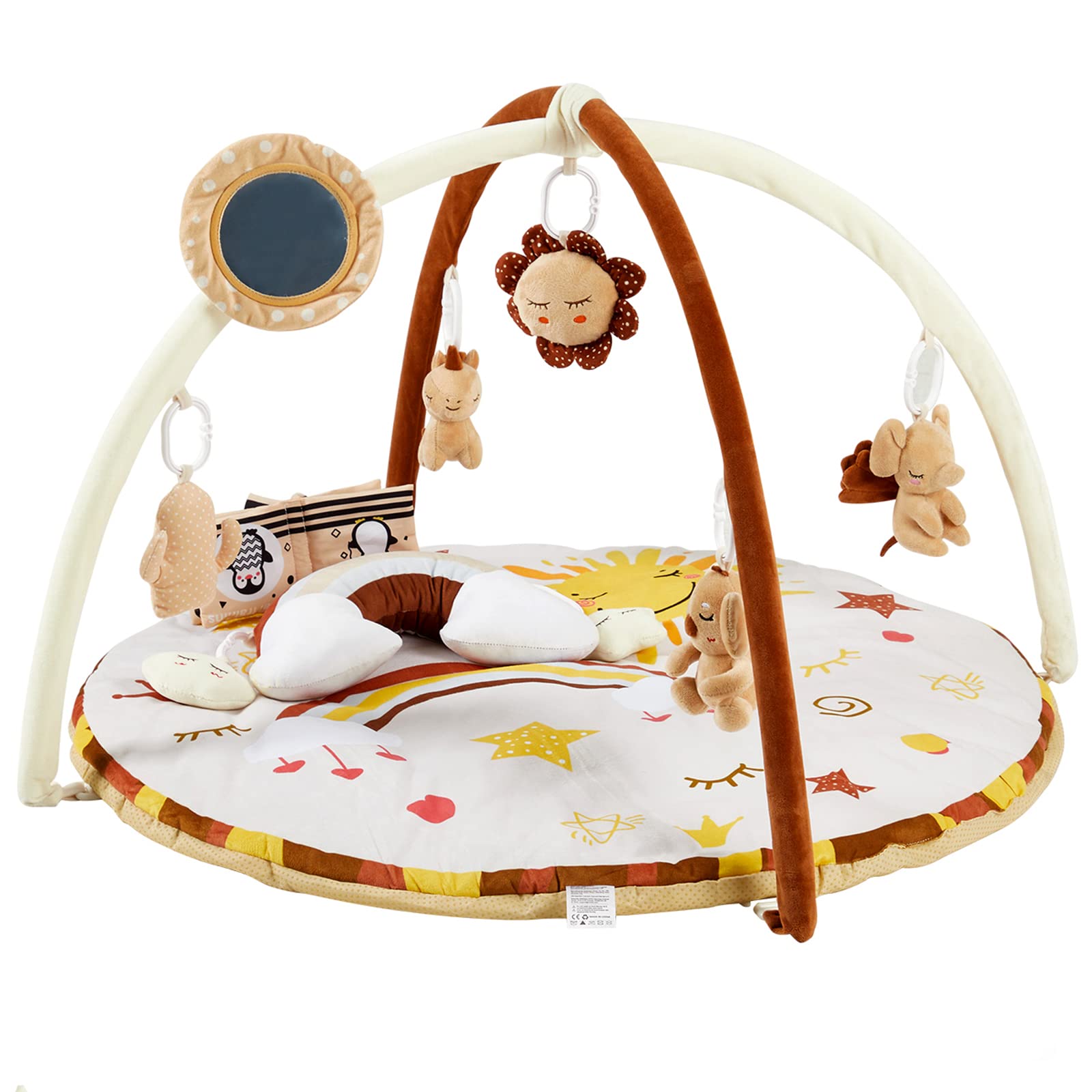 Baby Gym Play Mat with 9 Detachable Toys for Sensory Development GainNo