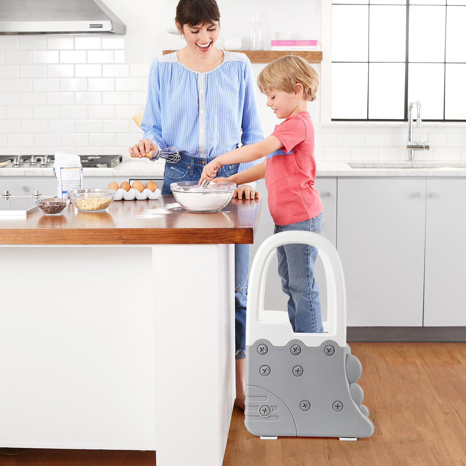 Toddler Step Stool for Bathroom Sink 2-Step Anti-Slip with Handrail