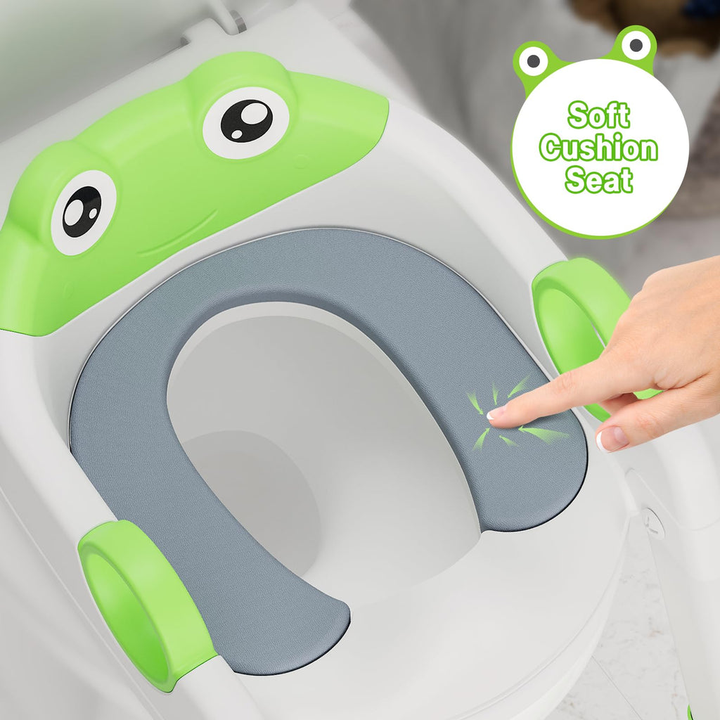 Potty Training Seat with Step Stool Ladder for Toddlers Green