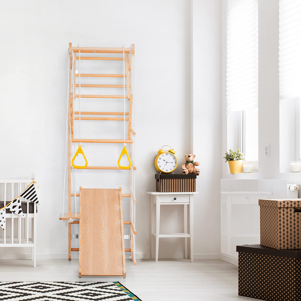 Indoor Climber Playset for Toddlers with Plate Swing and Slide GainNo