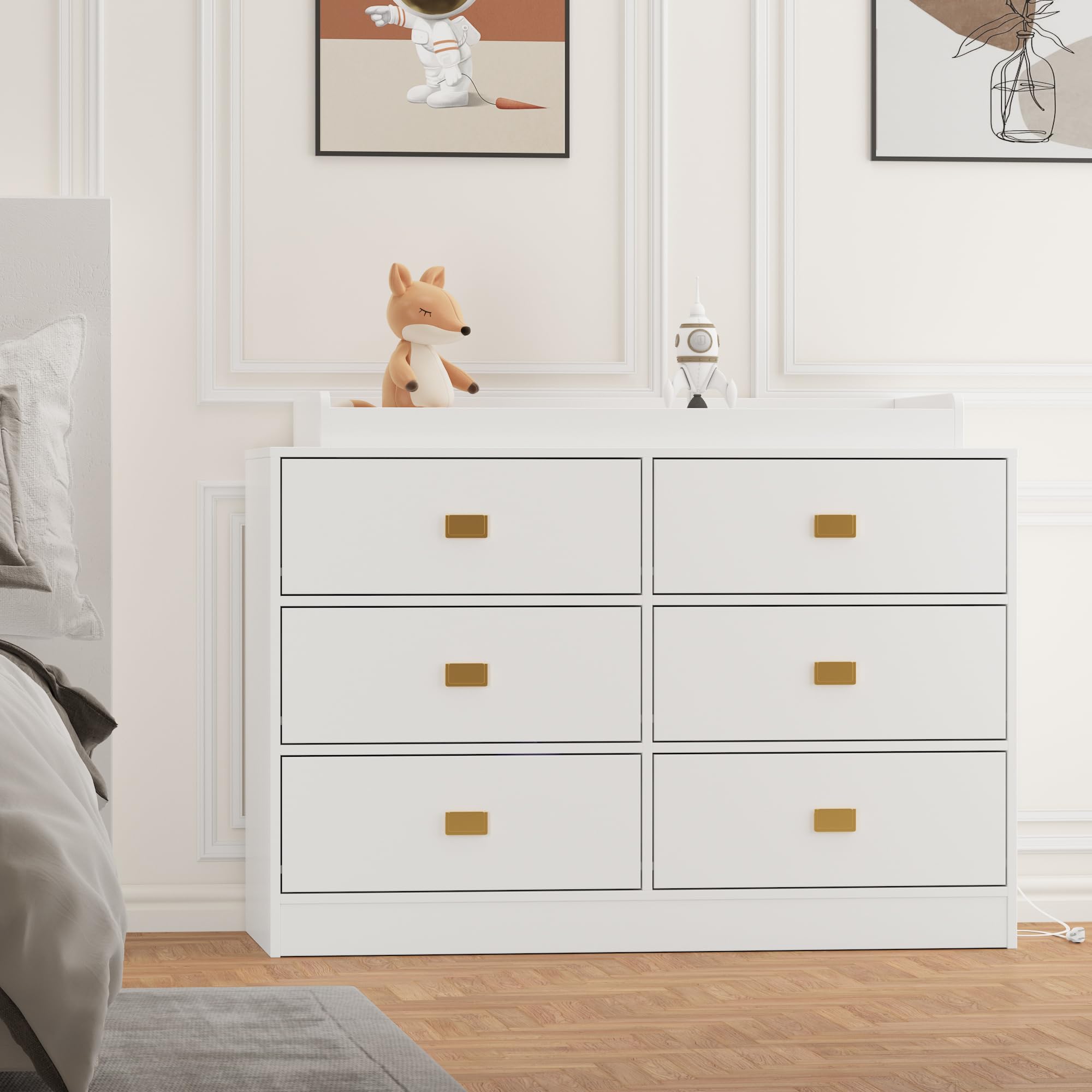 Baby Changing Table Dresser with Removable Top White