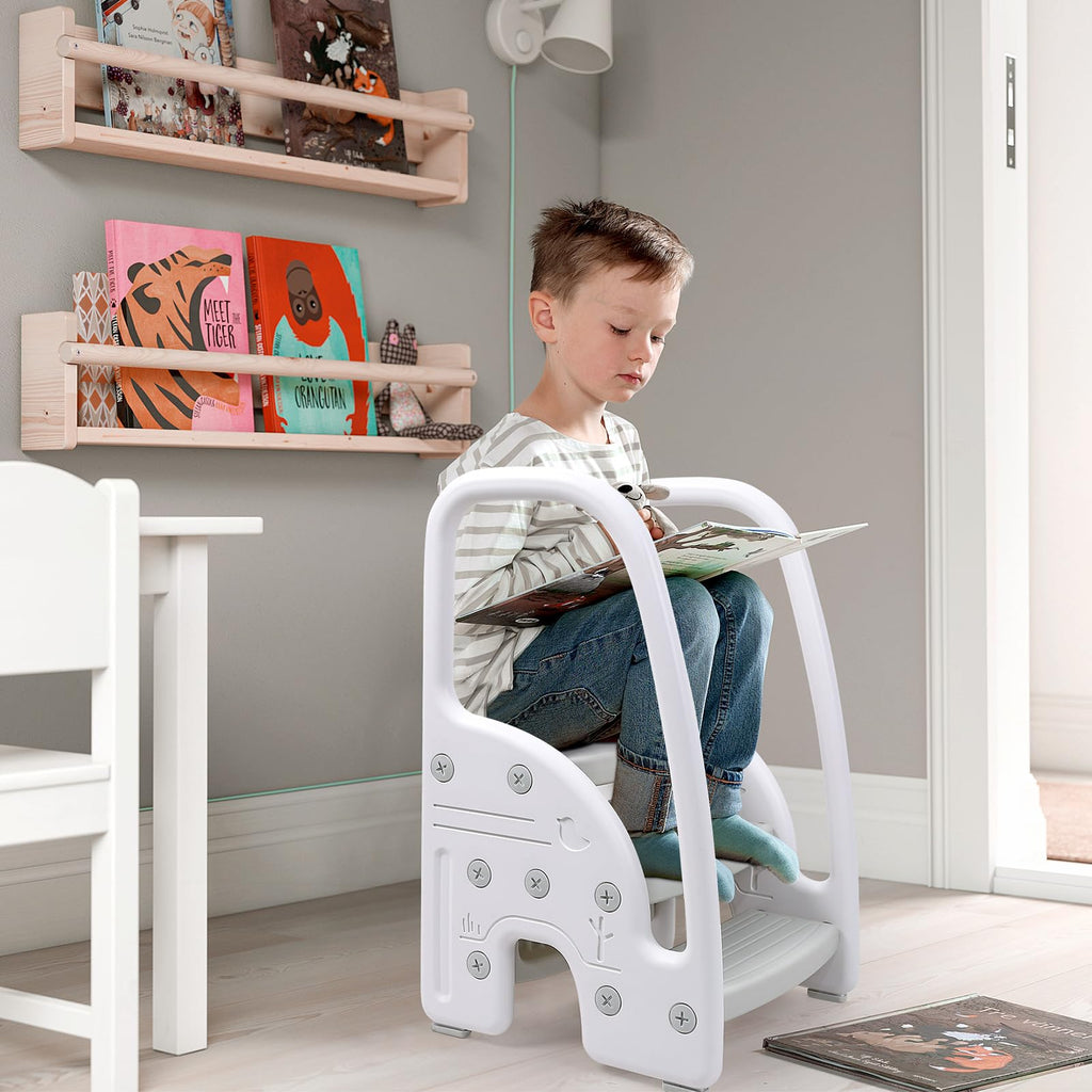 Toddler Step Stool with Handle Adjustable for Bathroom and Kitchen GainNo