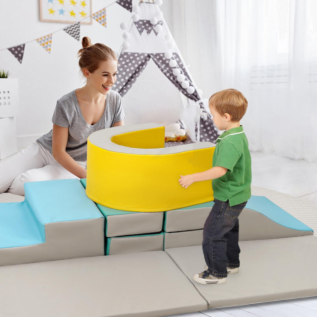 Foam Climbing Blocks Set 10PCS Indoor Playset for Infants and Toddlers GainNo