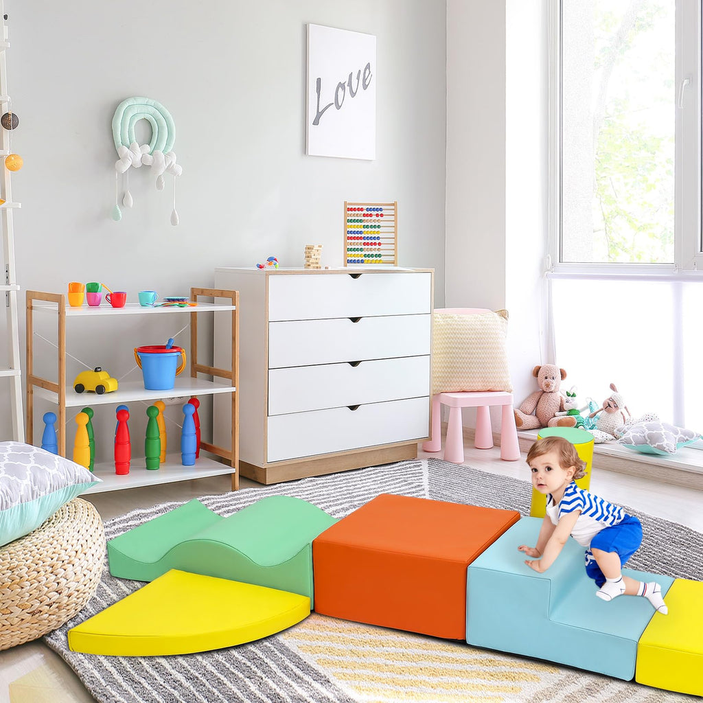 Foam Climbing Blocks Set 10PCS Indoor Active Playset for Toddlers GainNo