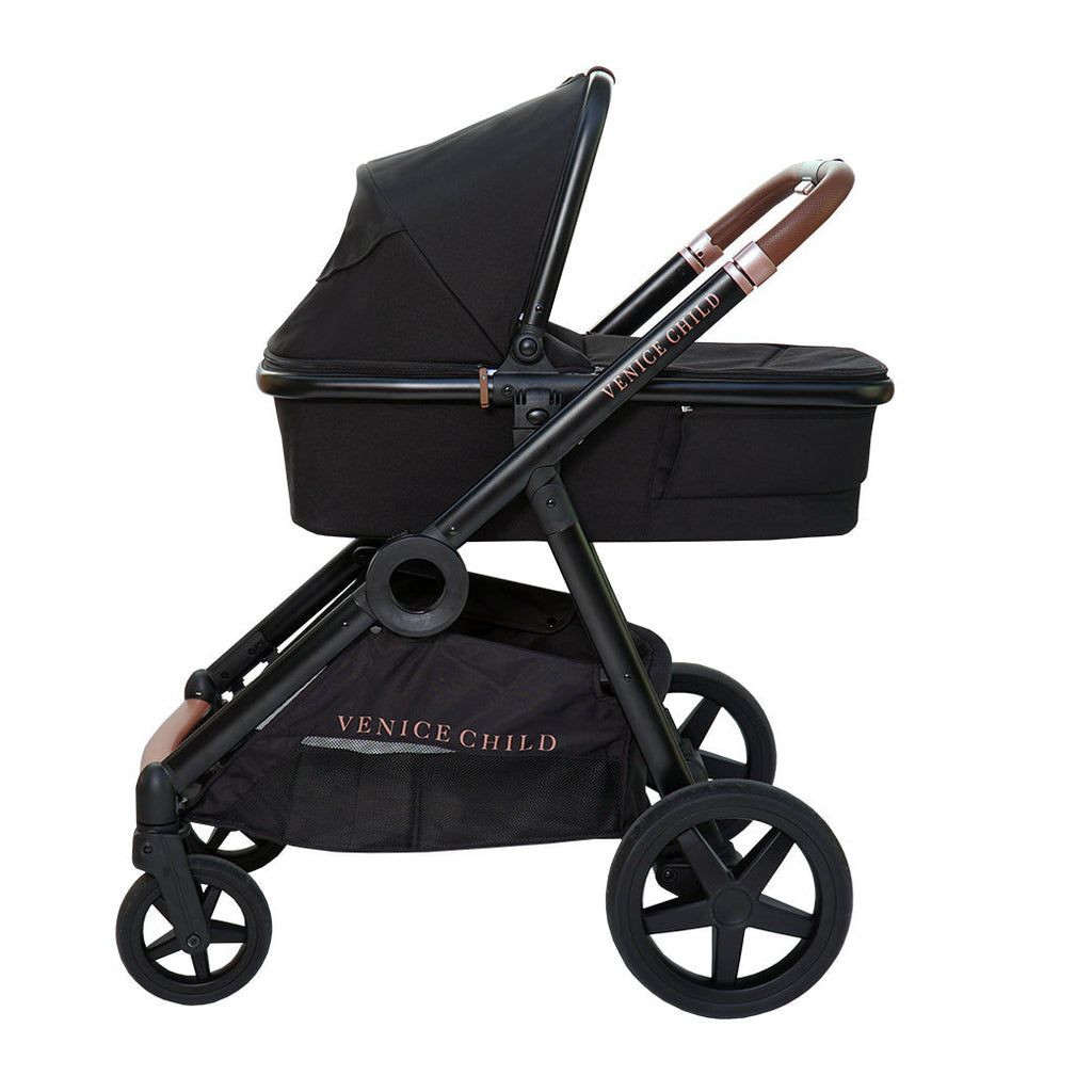 Single to Double Stroller with Bassinet and Toddler Seat GainNo