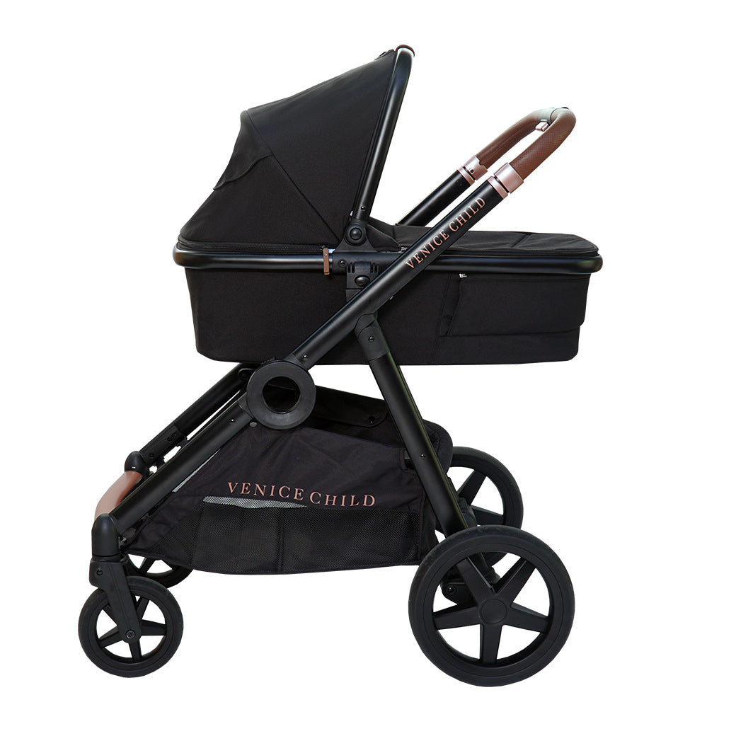 Single to Double Stroller with Bassinet and Toddler Seat GainNo