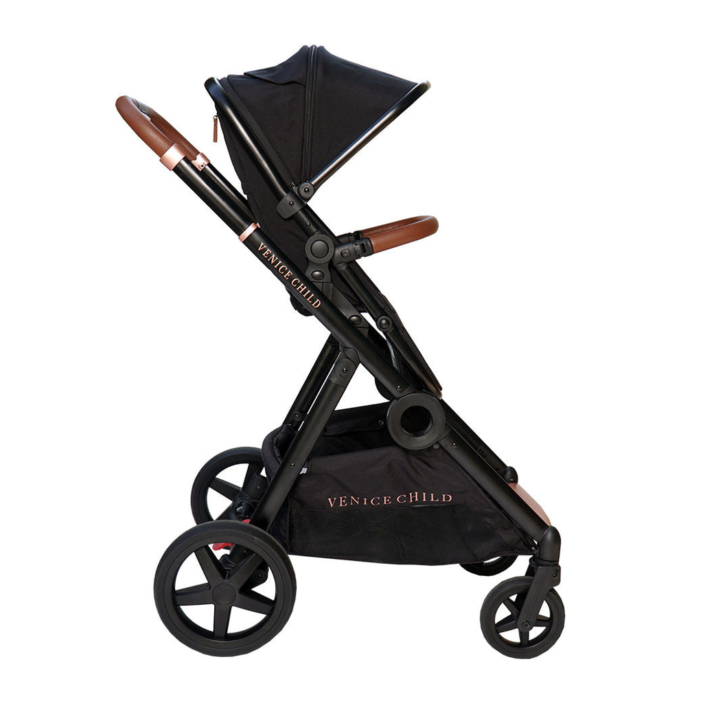 Single to Double Stroller with Bassinet and Toddler Seat GainNo