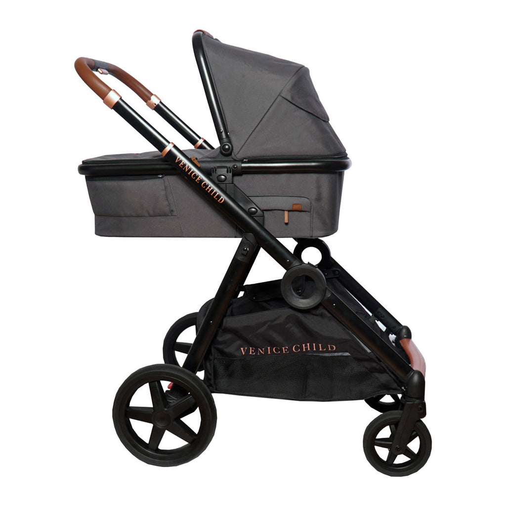 Single to Double Stroller with Bassinet and Toddler Seat GainNo