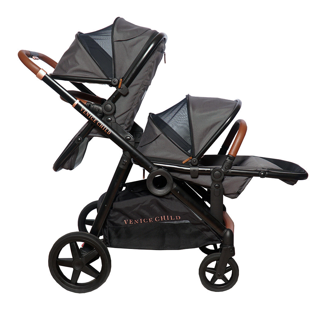 Single to Double Stroller with Two Toddler Seats GainNo