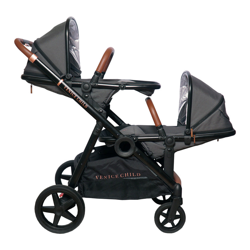 Single to Double Stroller with Two Toddler Seats GainNo
