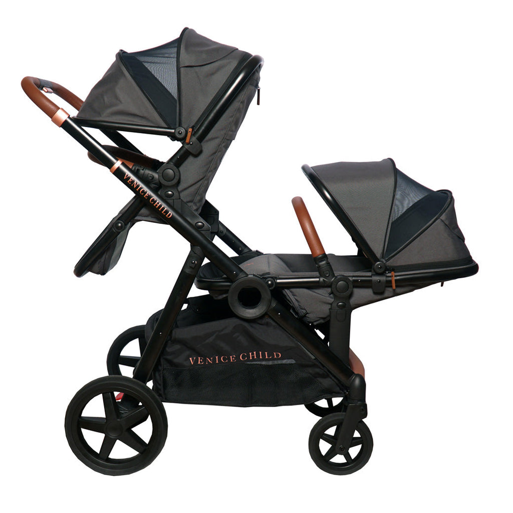 Single to Double Stroller with Two Toddler Seats GainNo